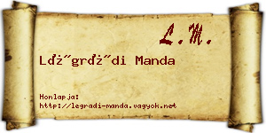 Légrádi Manda névjegykártya